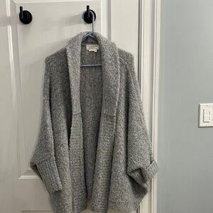 Anthropologie Soft Gray Boucle Cardigan Sweater